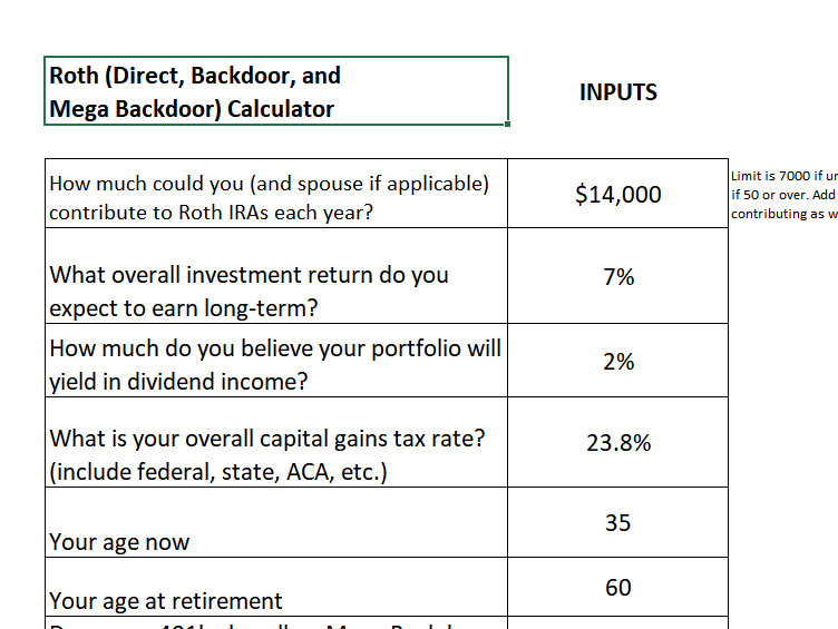 backdoor roth ira calculator