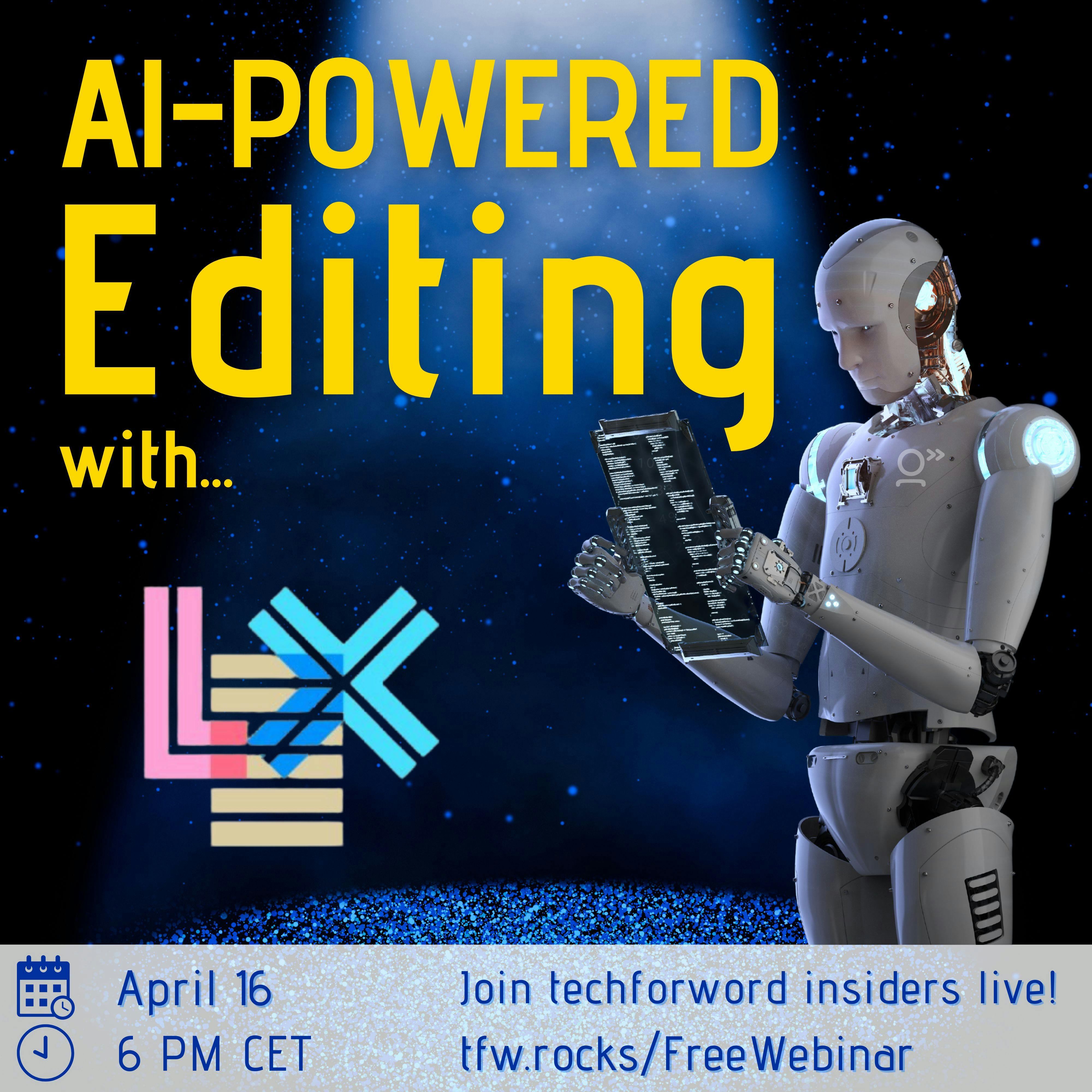 Square image. Dark blue background. Robot with GPT logo typing on a laptop. The Title reads: “Get ChatGPT to write your emails”. At the bottom of the image we have the date and time, i.e. March 20 at 6 PM CET and the techforword logo.