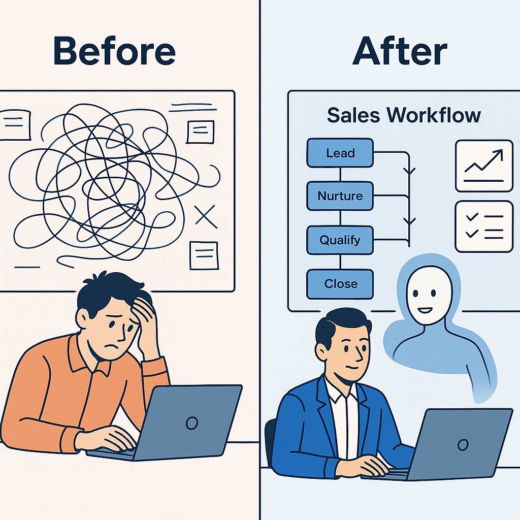 Sales without and with system