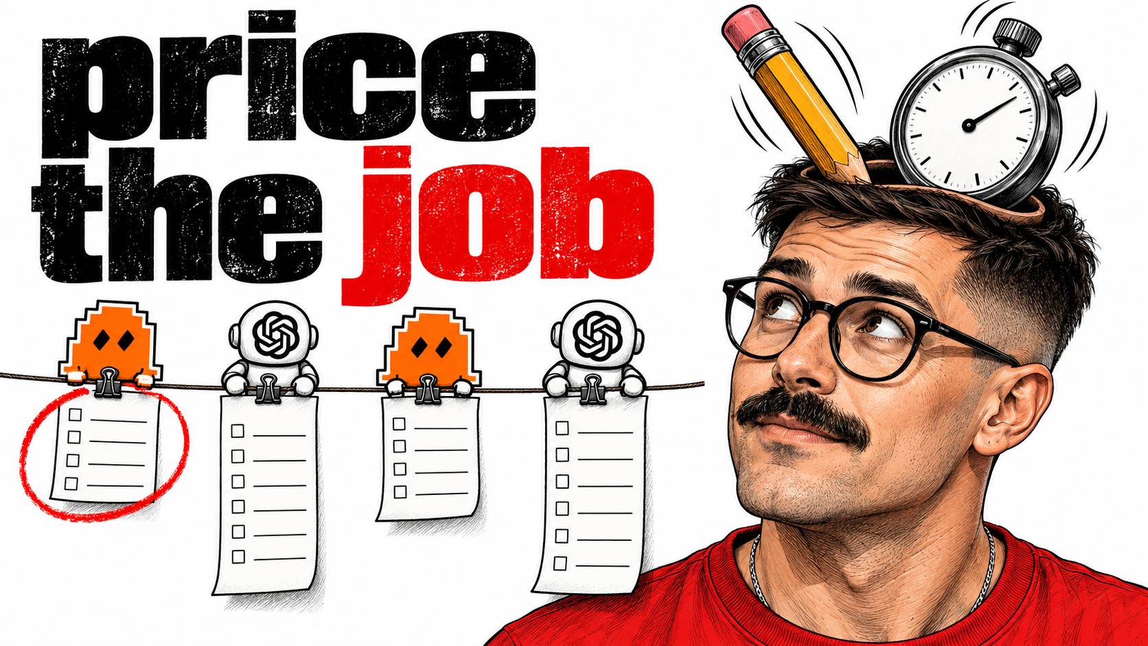 LAB illustration: "price the job" - four agents, each holding its own checklist