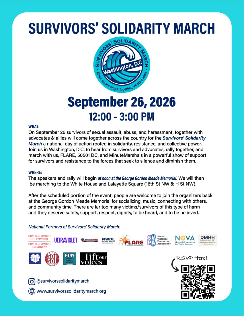 Survivors’ Solidarity March, Saturday, September 26, 2026, 12:00 to 3:00 PM, Washington, DC