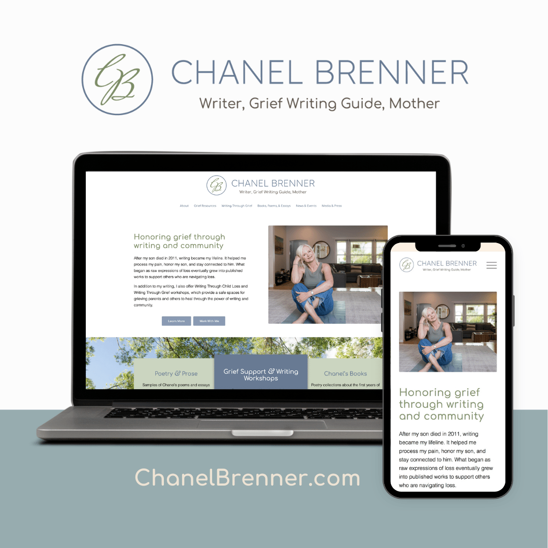 A laptop and mobile phone displaying ChanelBrenner.com website