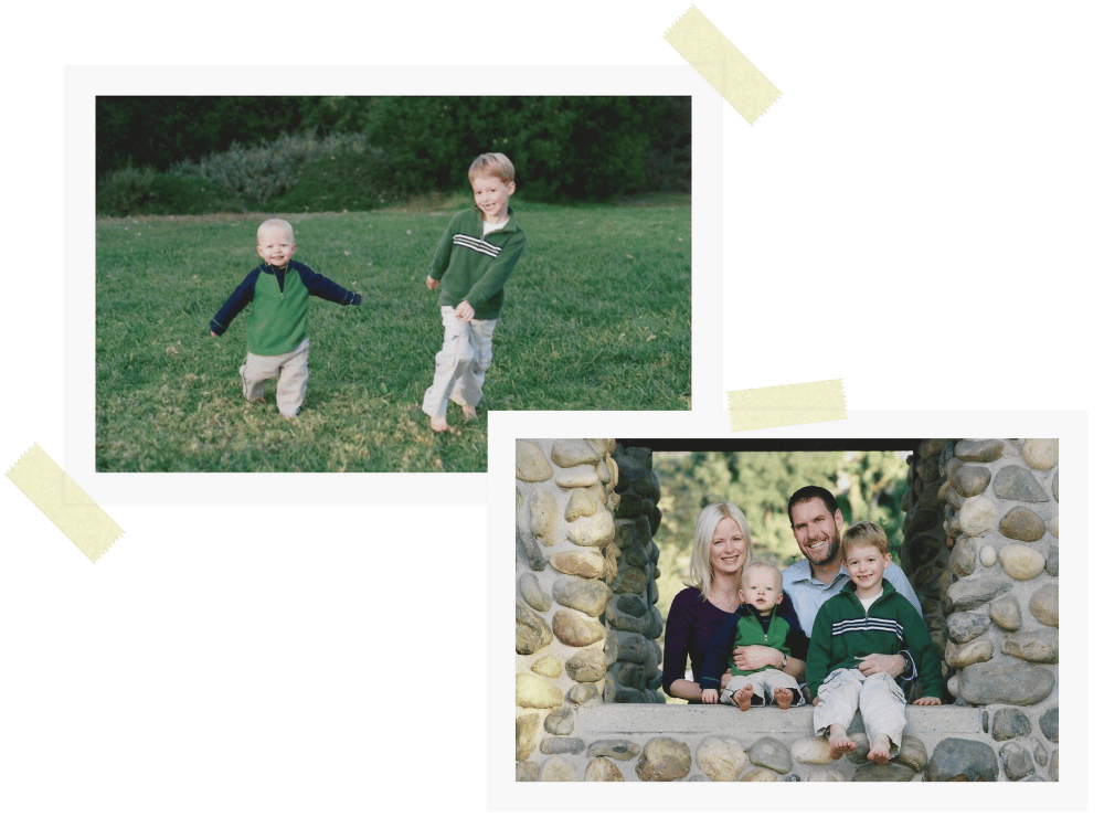 The photo of Desmond and Riley described above and a family photo of all four: Chanel, Lee, Desomond, and Riley.