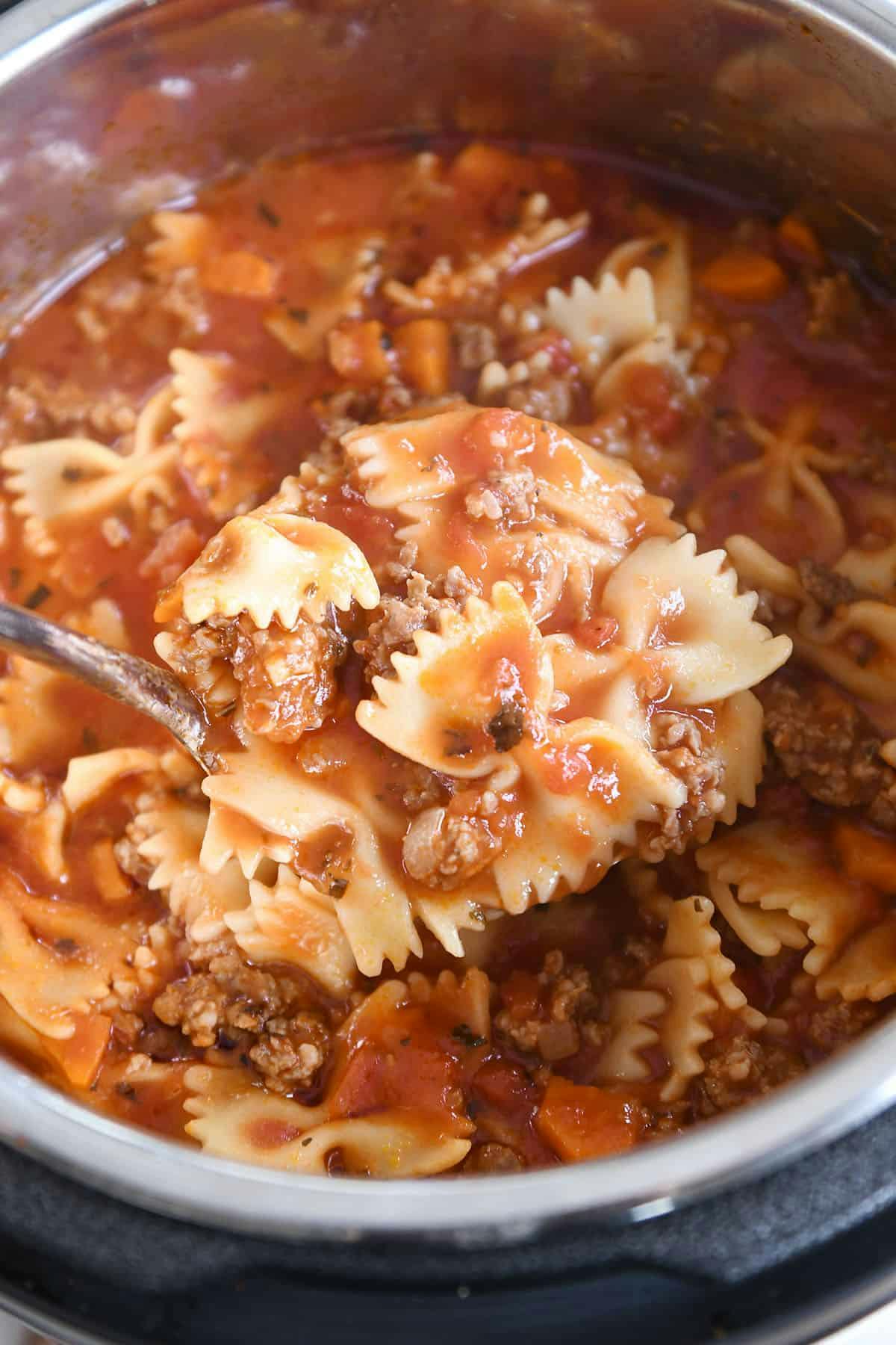 pressure cooker lasagna soup