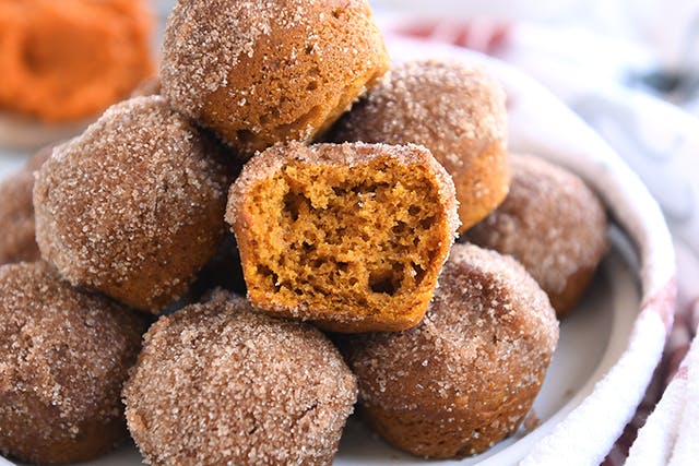 Mini pumpkin donut holes