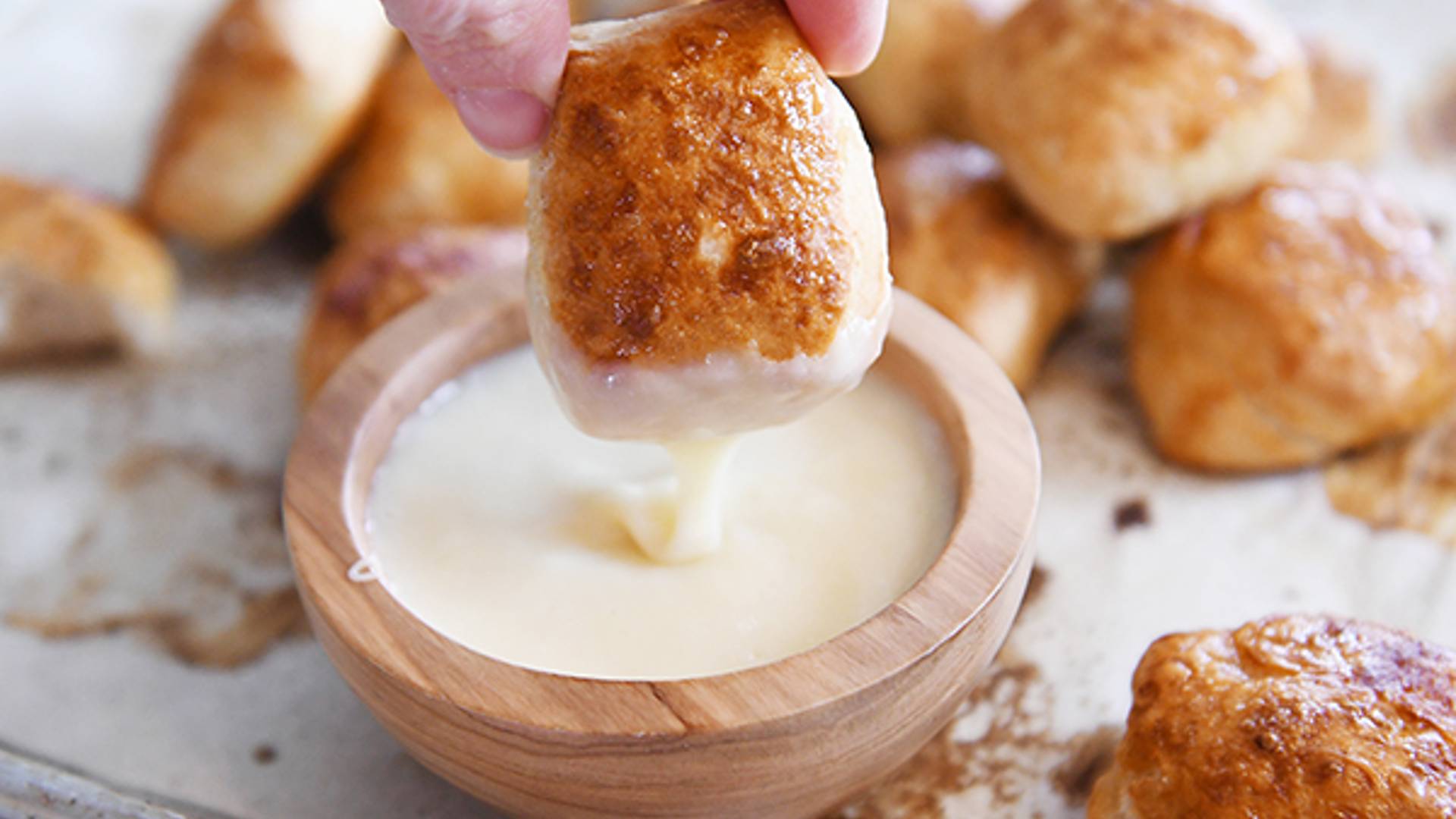 Soft and chewy pretzel bites