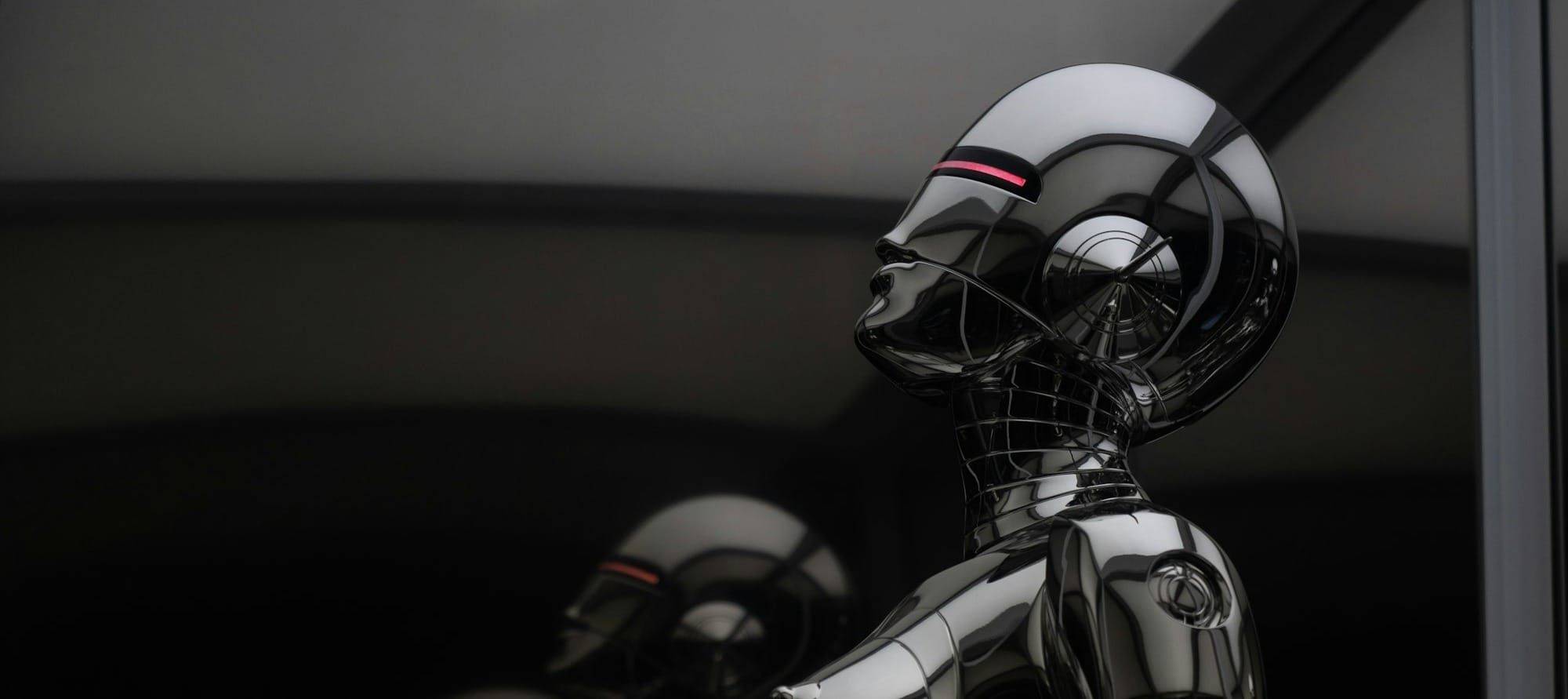 red eyed metallic robot