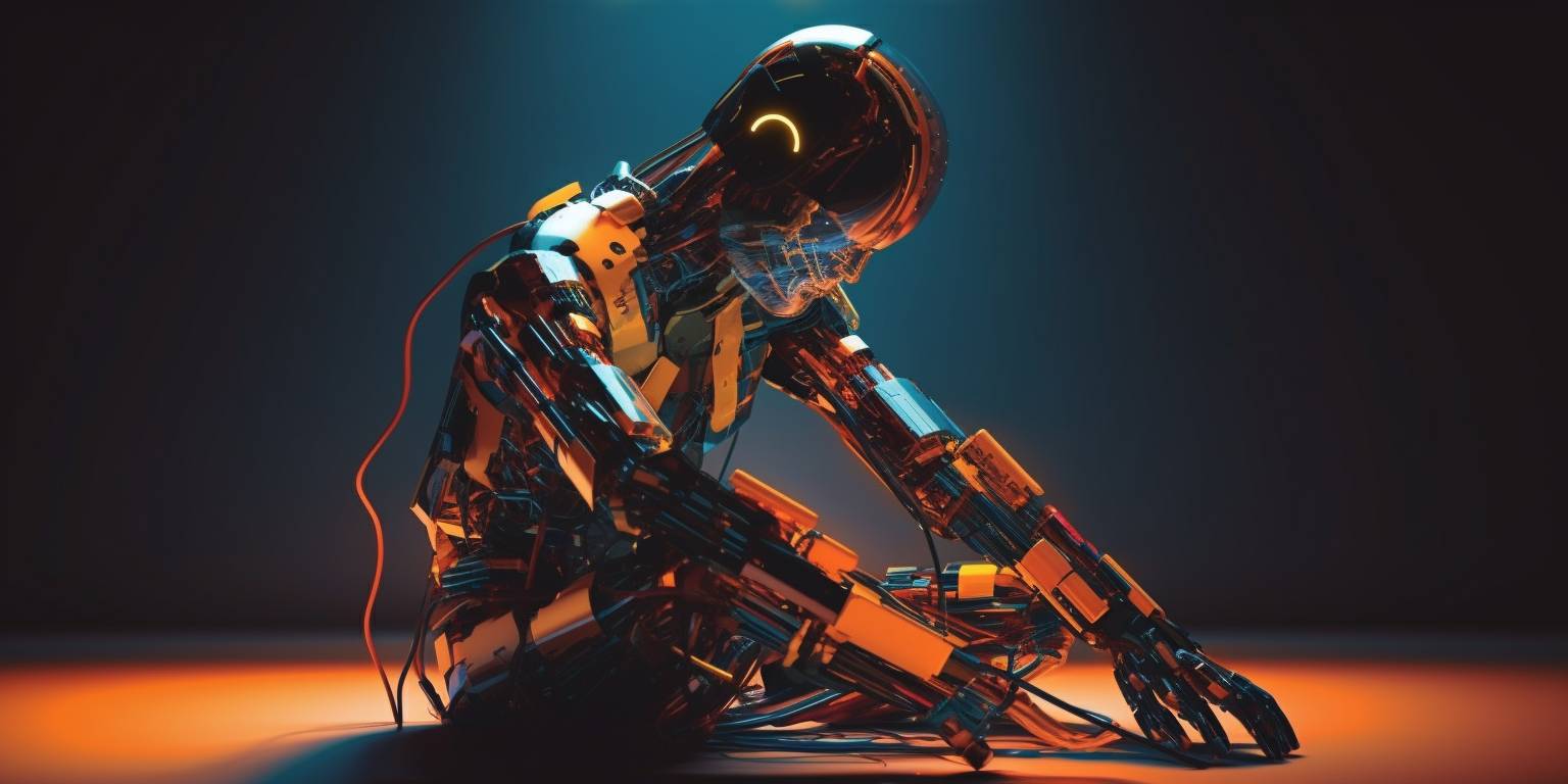 A robot is shadow lighting