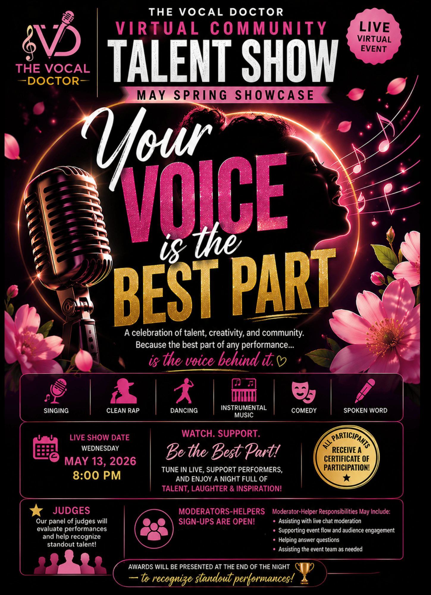 ? You’re Invited: The Vocal Doctor Virtual Community Talent Show – Your Voice Is the Best Part