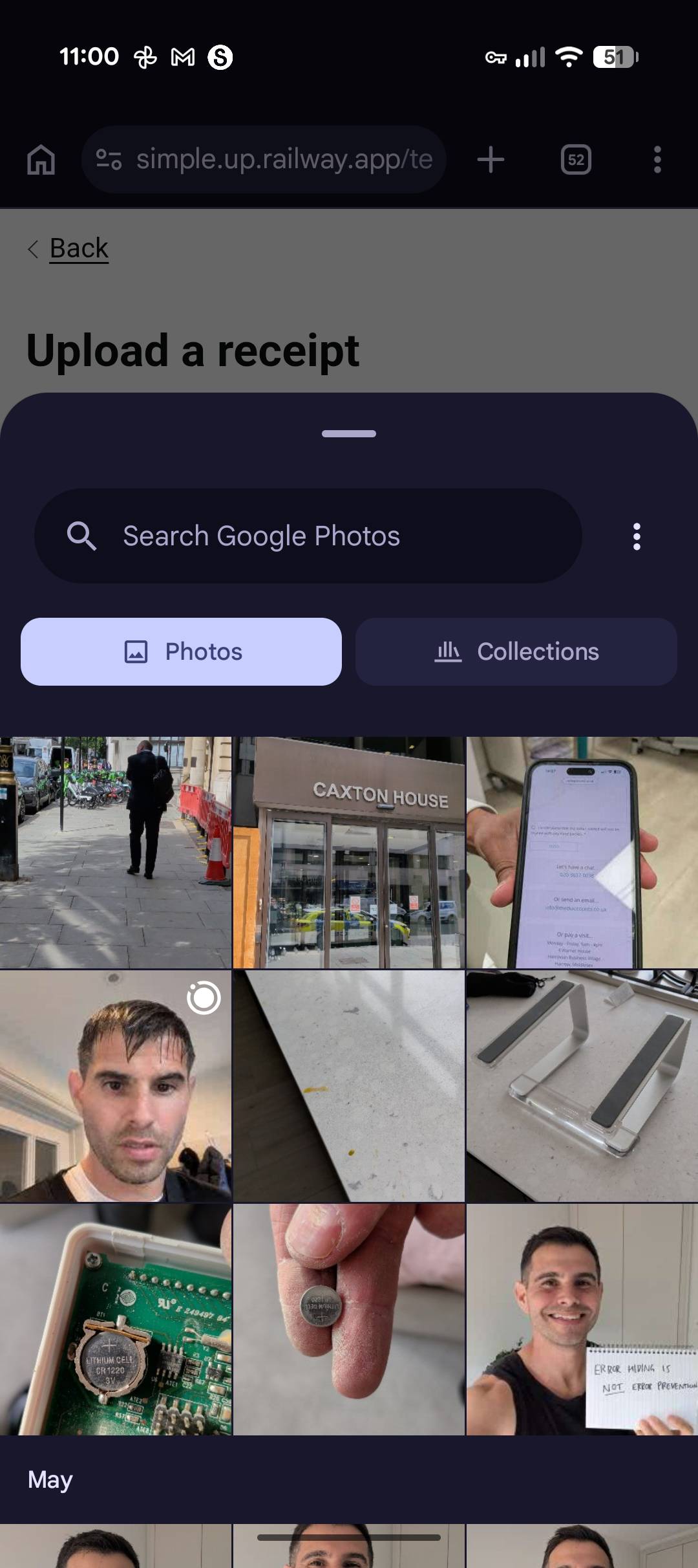 Android file picker locked to a list of photos with no way to navigate elsewhere