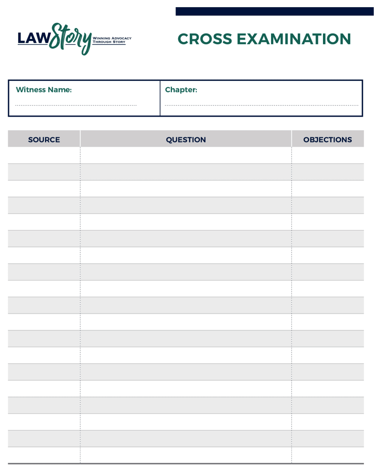 LawStory Digital Cross Examination Pad