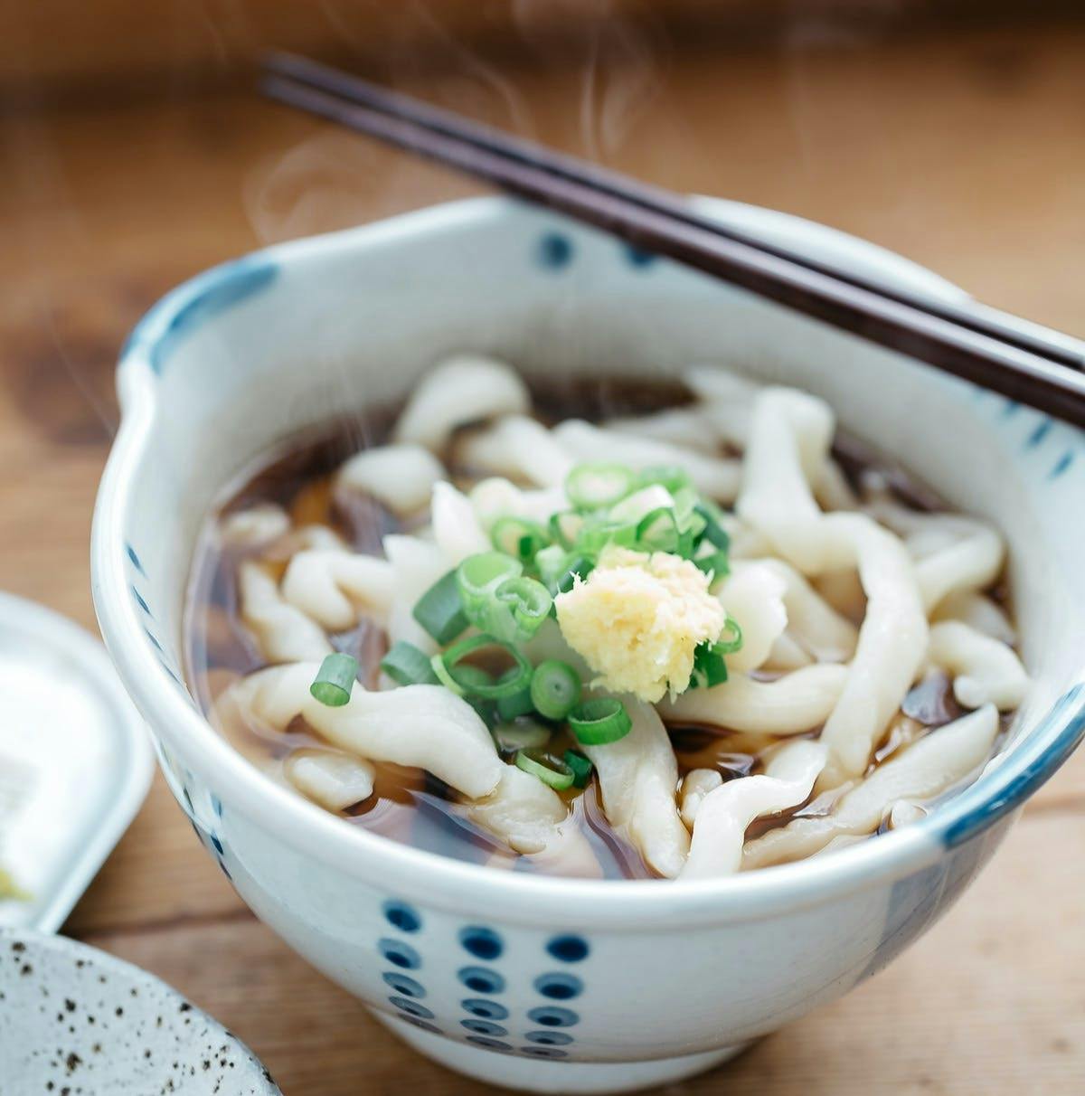 simple udon noodle served in a bowl with udon soup