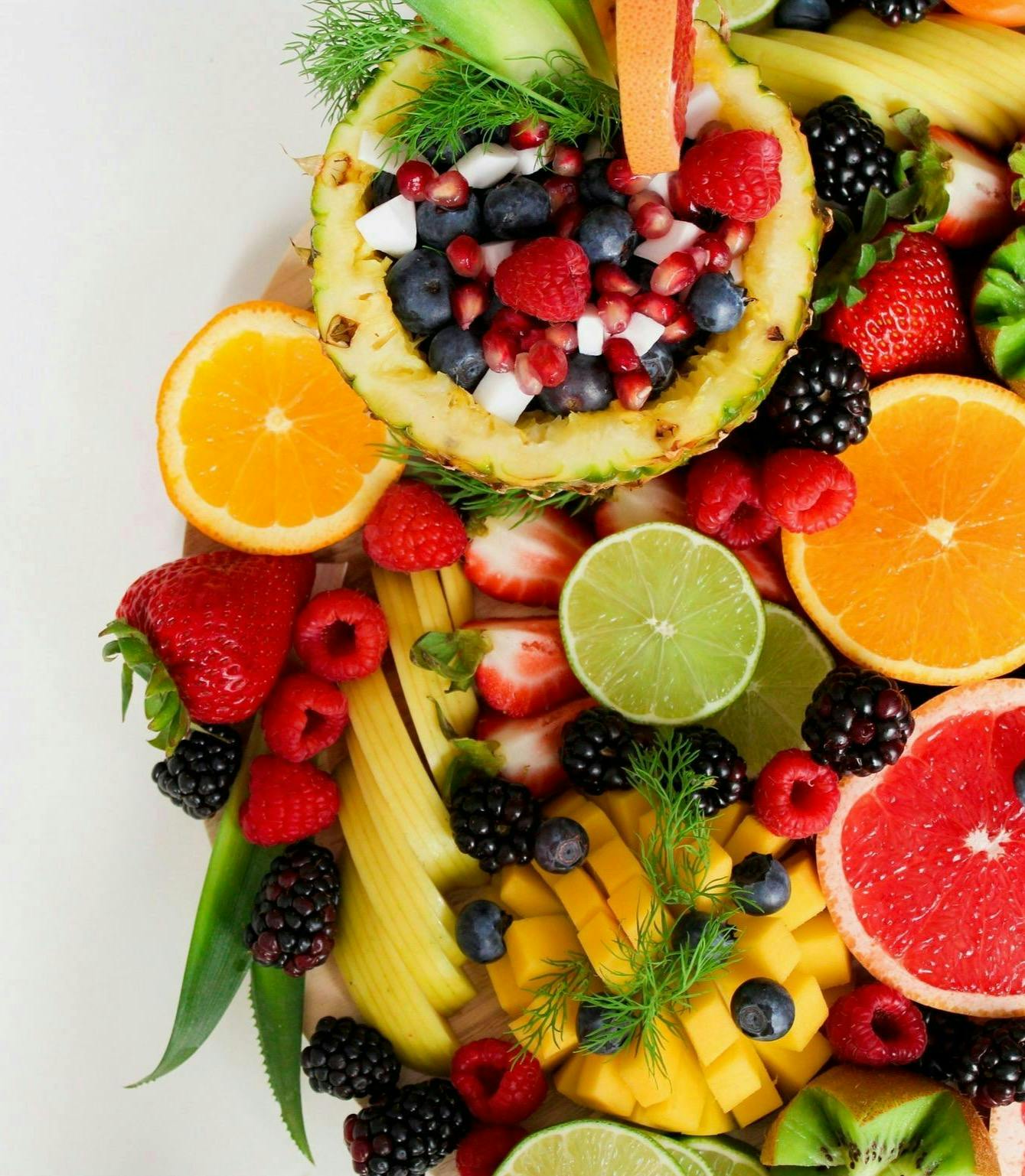 assorted fruits on display