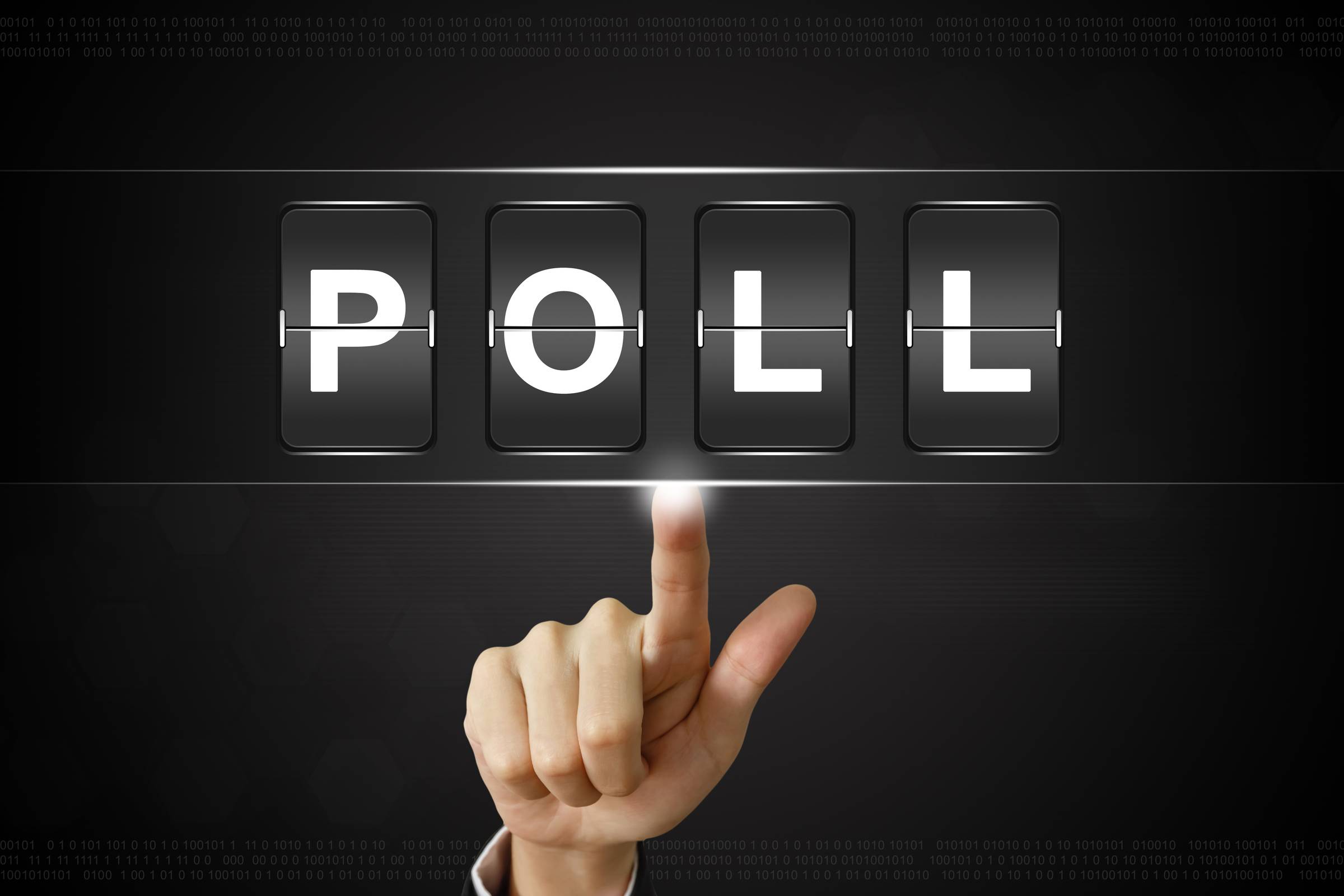 business hand clicking poll on Flipboard
