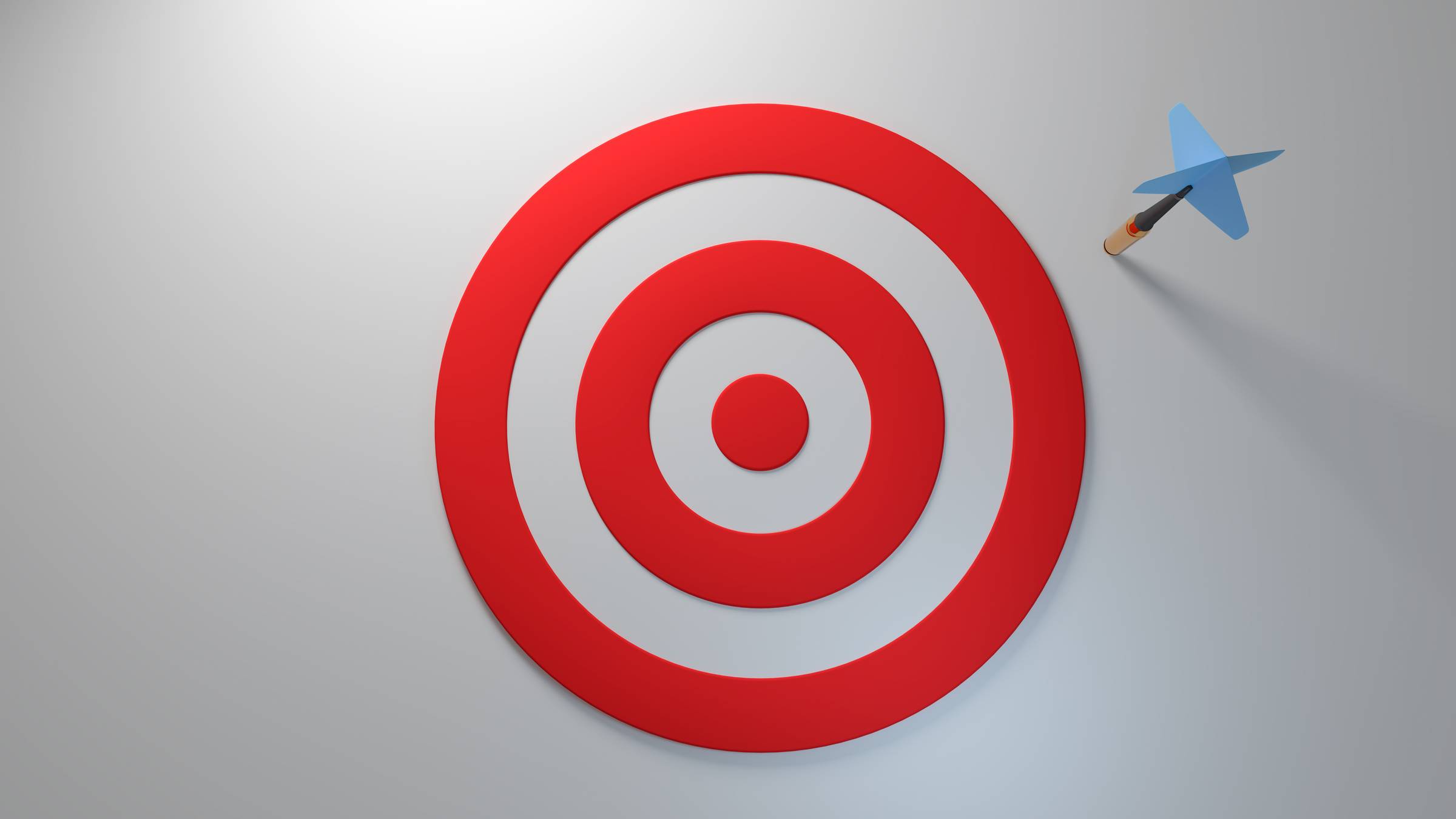 Target shot opportunity dartboard performance how accurate can it be win looser miss fail flunk throw loss failure score on white background competition archery isolated 3d illustration