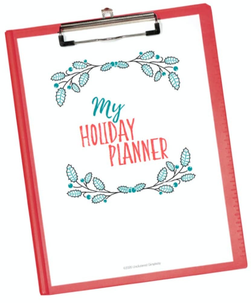 Free Printable Holiday Planner for 2020