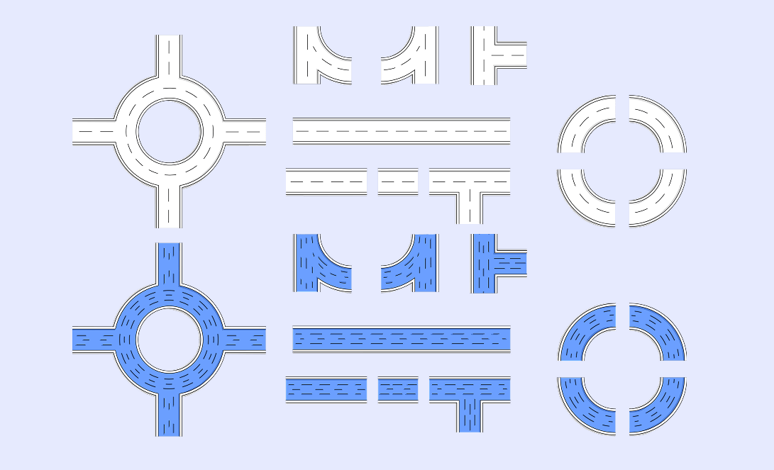 Image of modular pieces to create paths and rivers