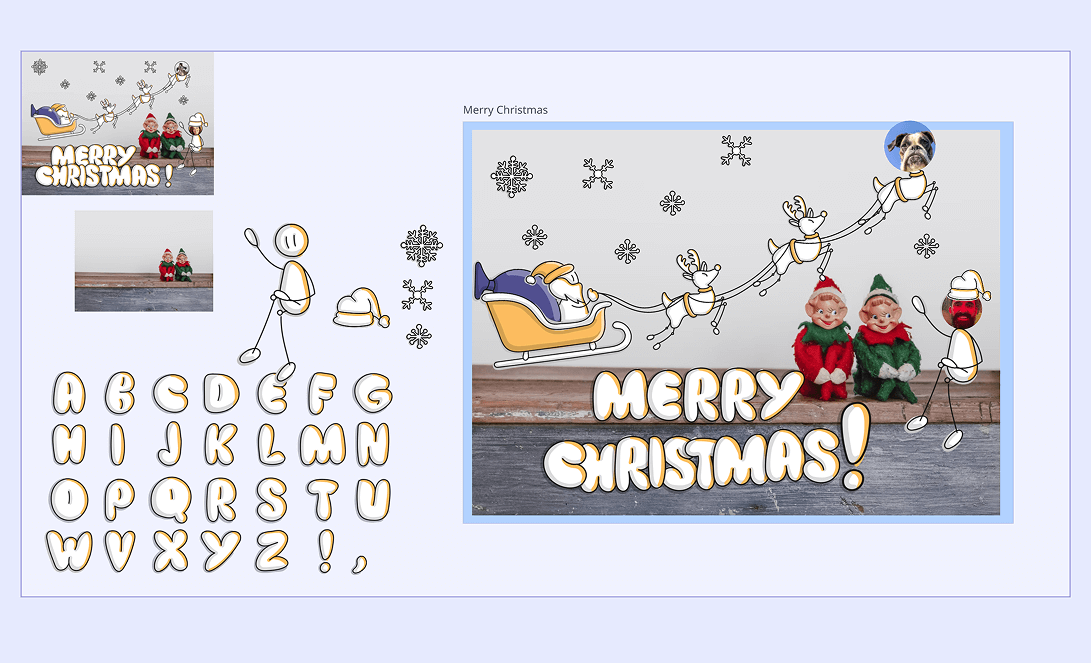 An exercise template for making your own christmas cards