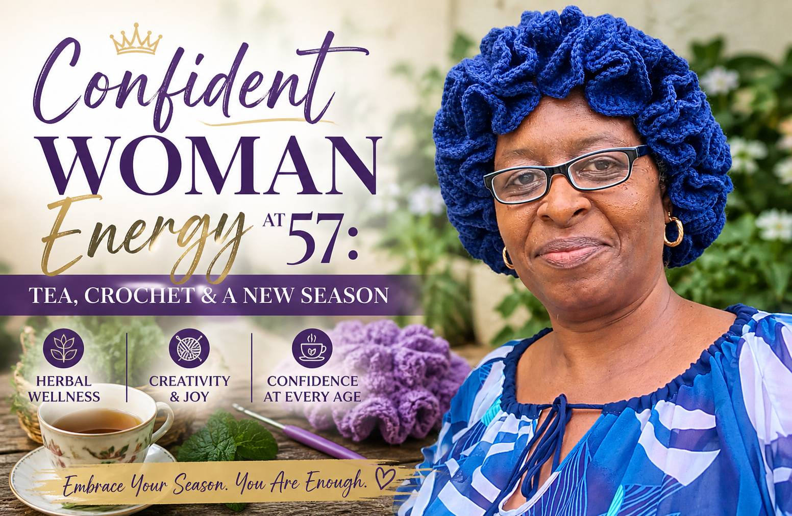 Confident Woman Energy at 57: Tea, Crochet & New Season