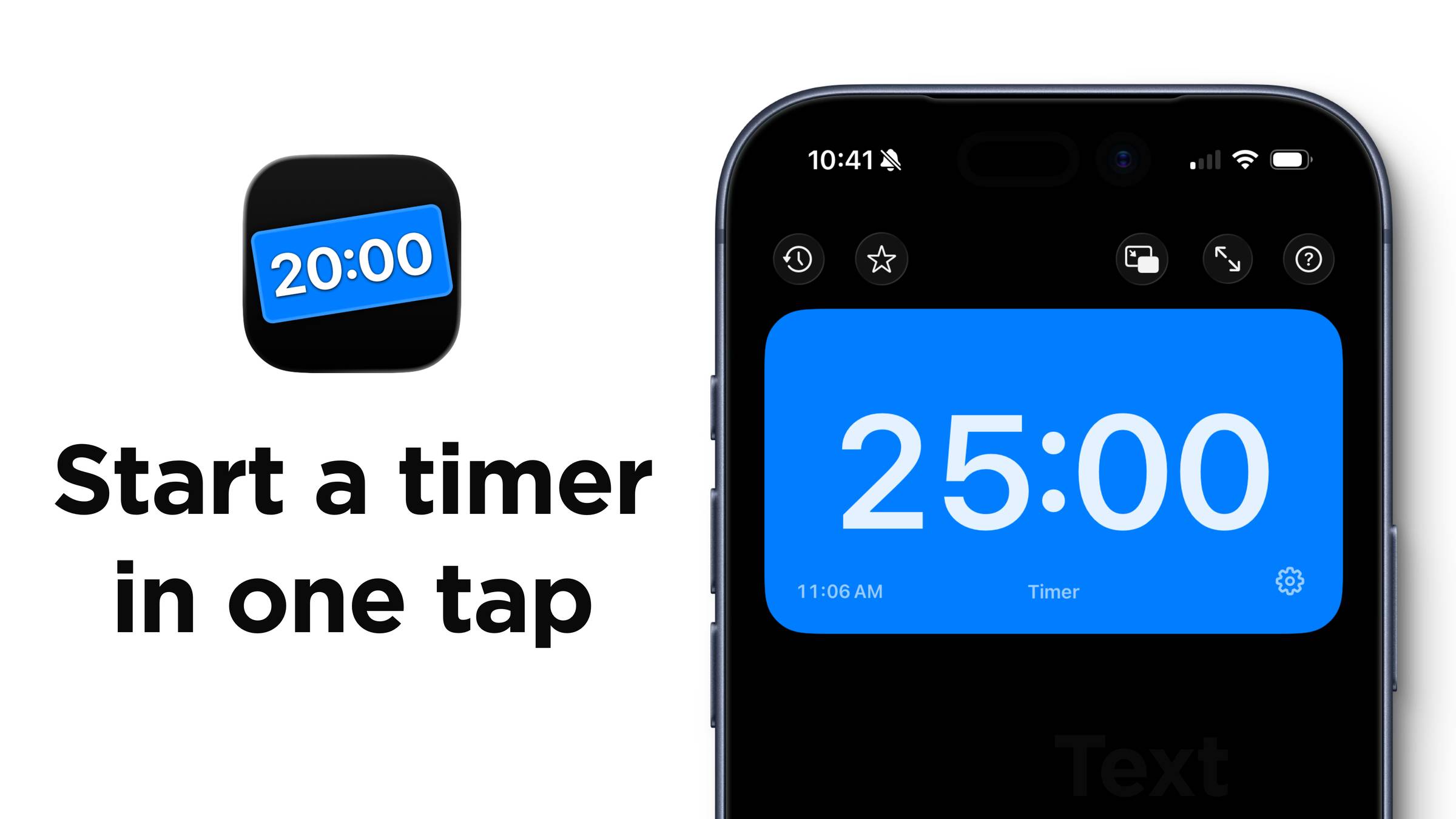 Super Easy Timer starts in one tap on iPhone