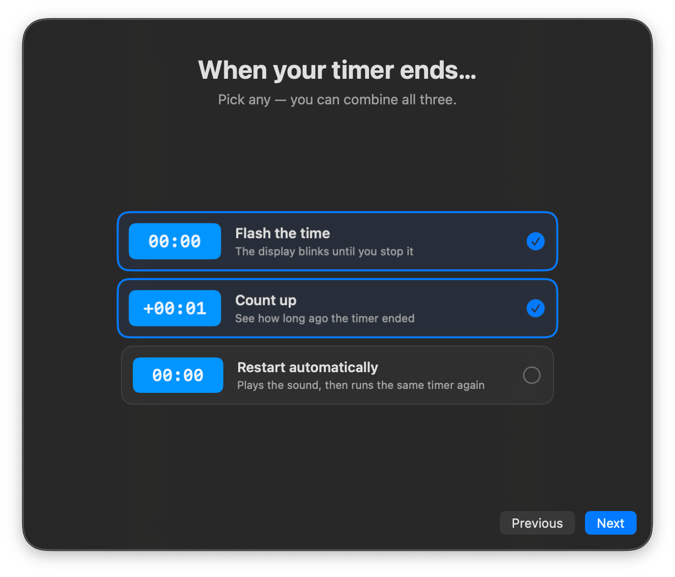 Super Easy Timer onboarding experience