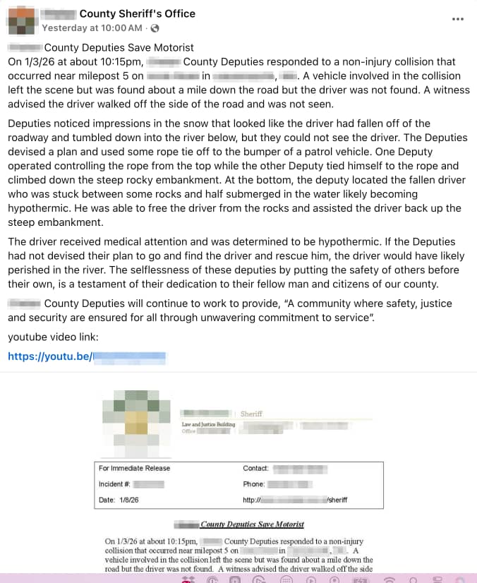 Screenshot of the text of a social media post that contains a screenshot of a news release. Full text of the social media post follows in the newsletter.