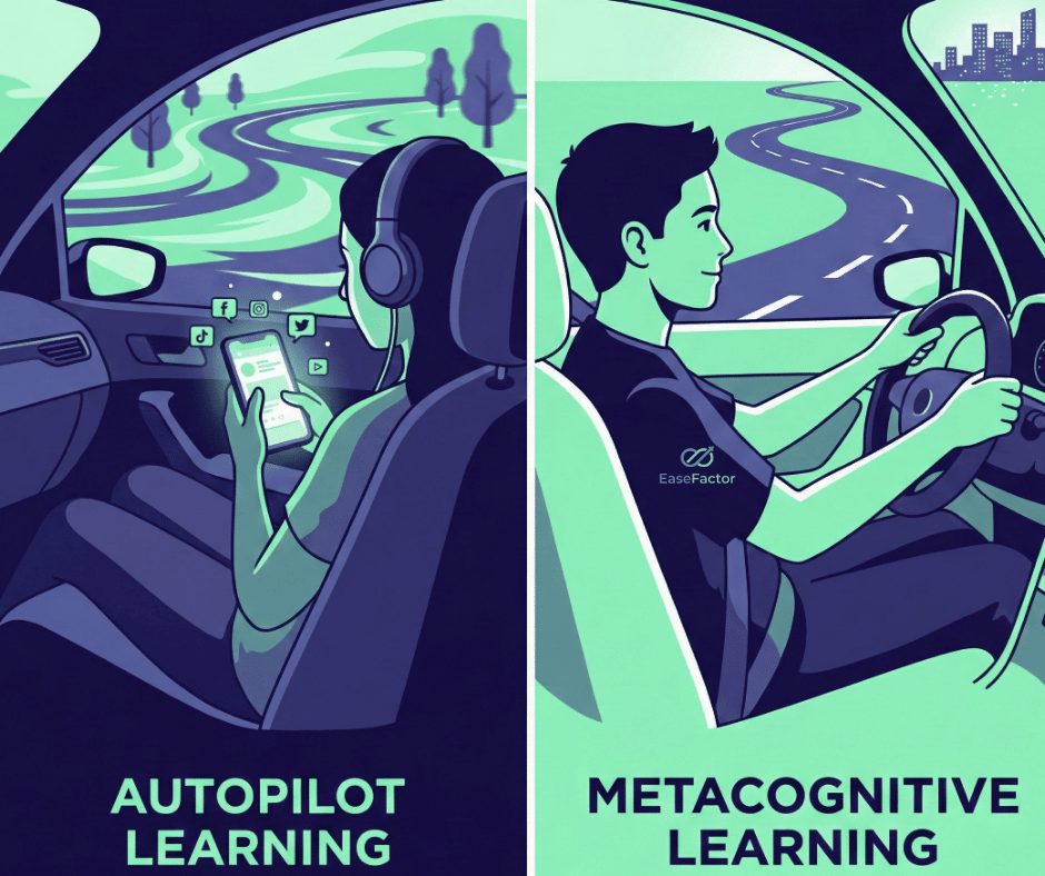 Metacognitive versus autopilot learning