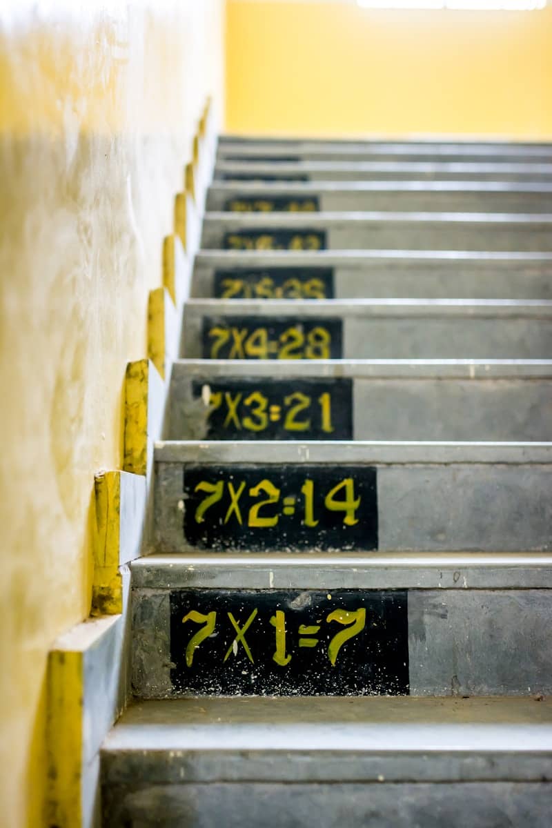 gray concrete stairs inside building