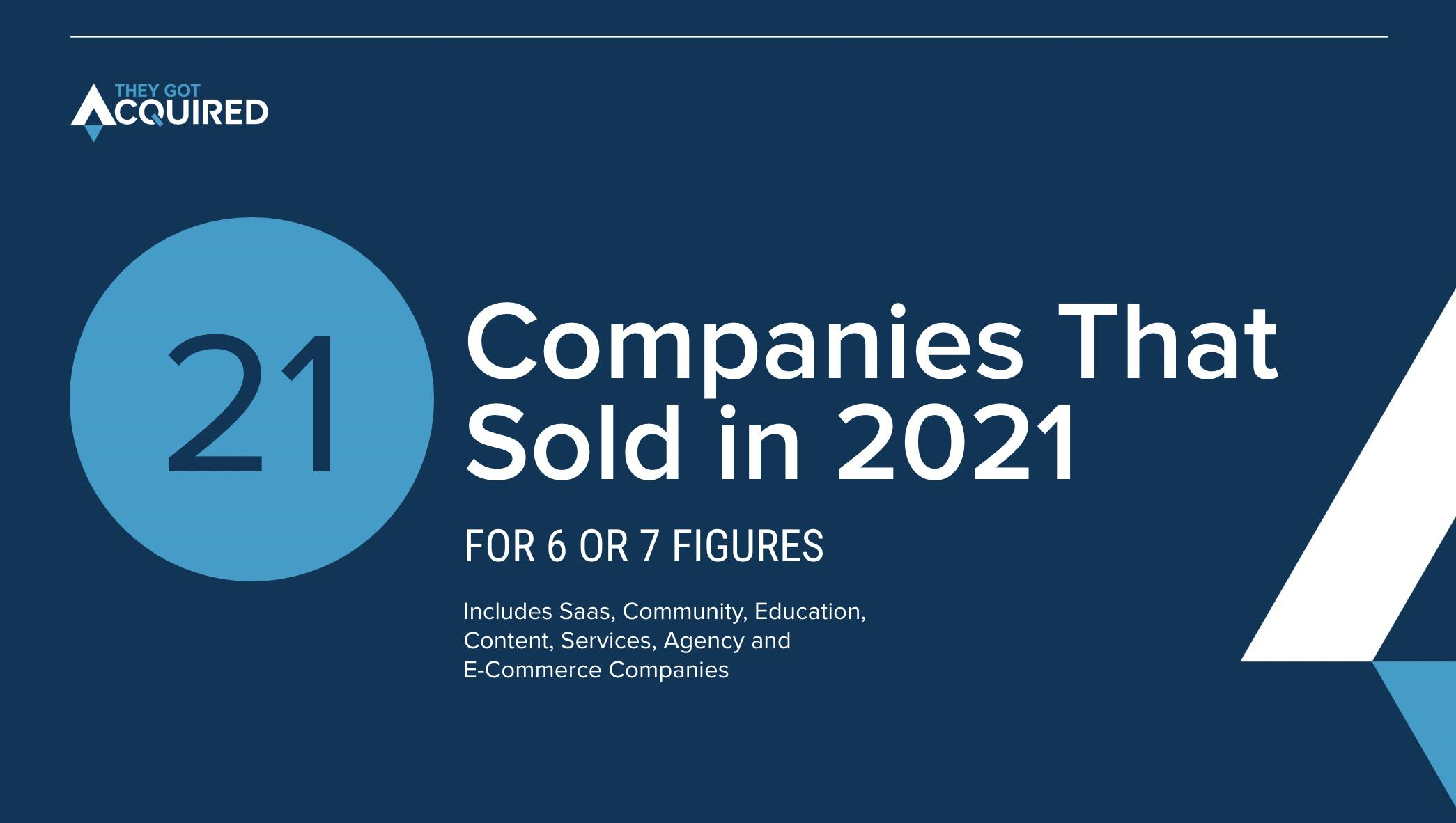 21 companies that sold in 2021