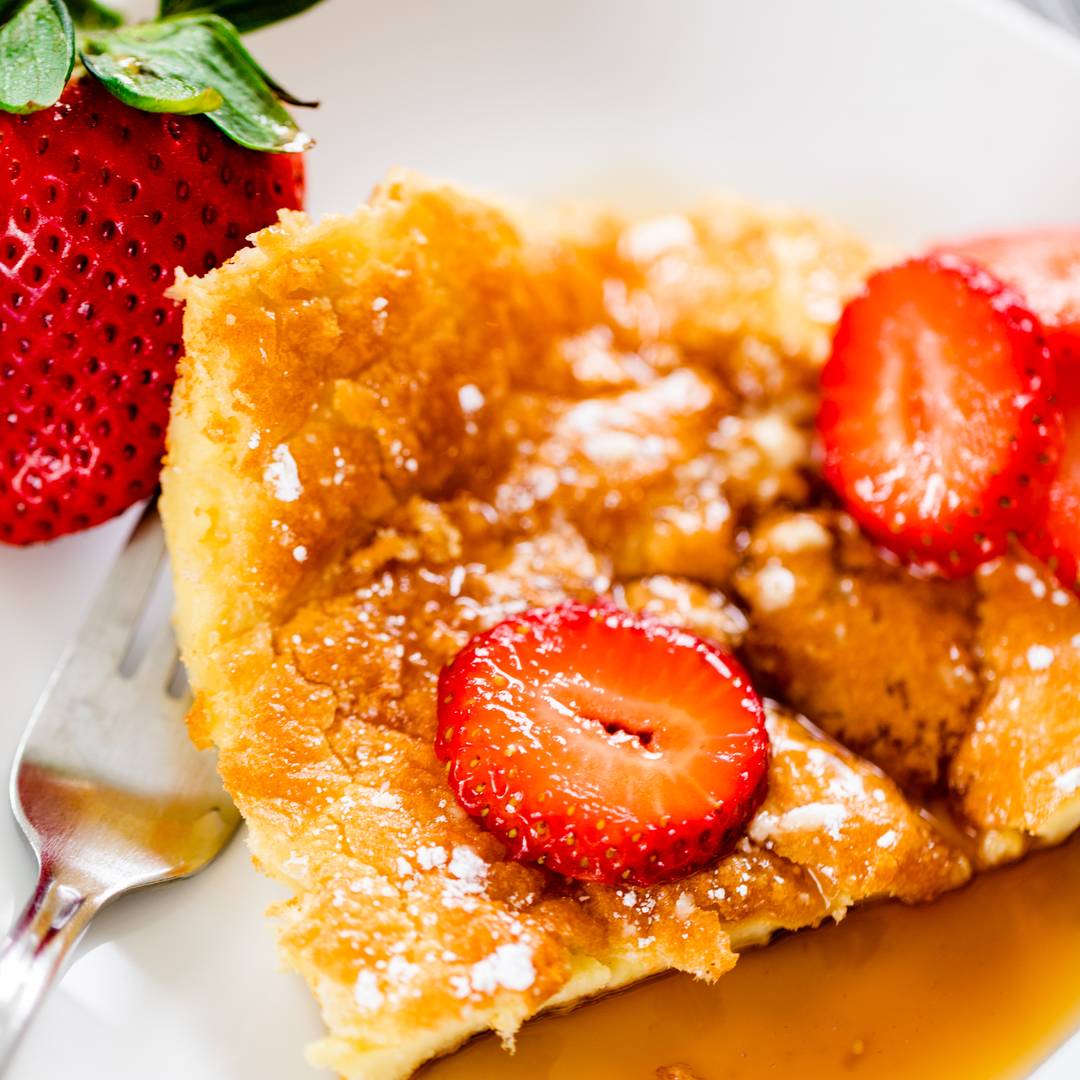 slice of german pancakes on a plate