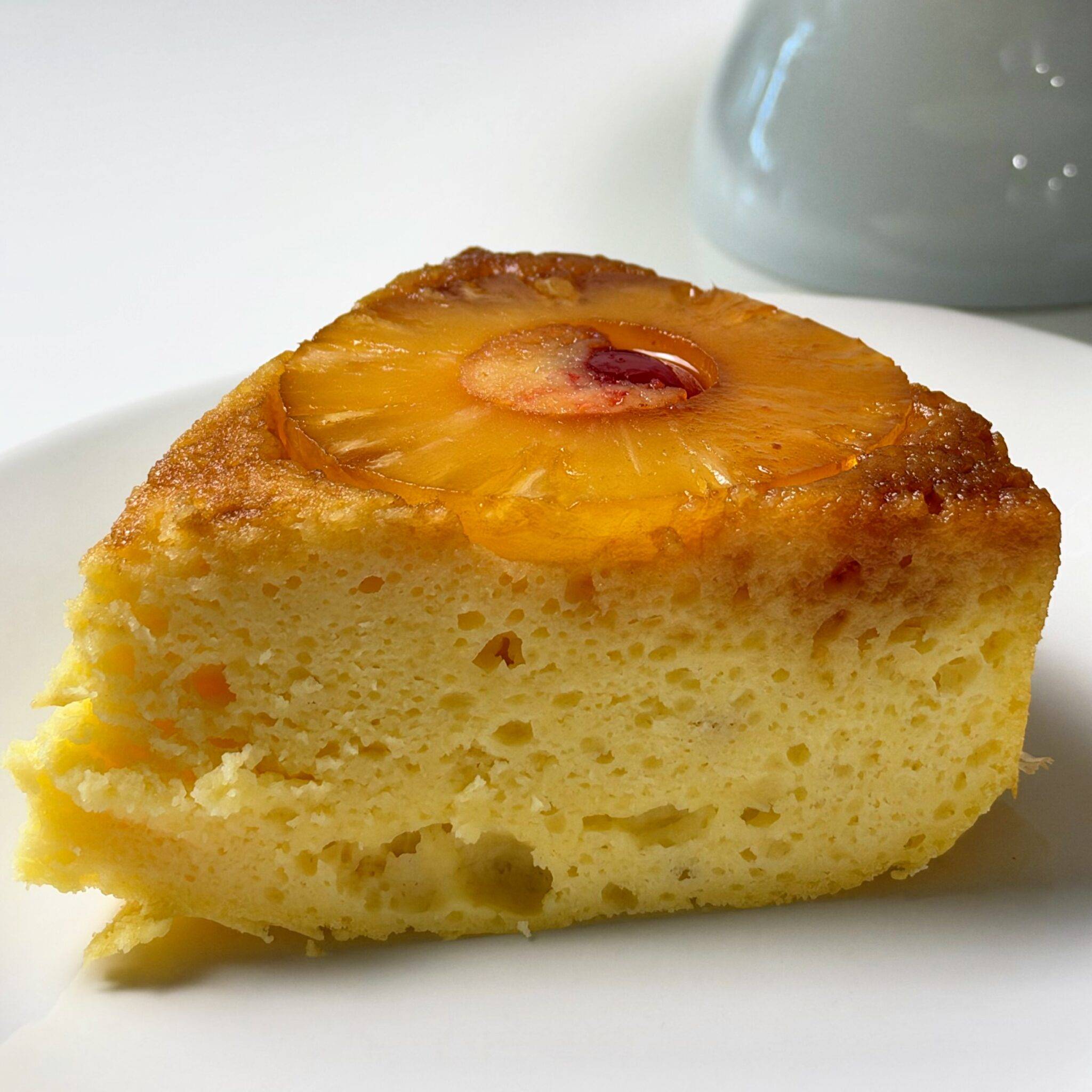 009 Upside-Down Cake 2 — a slice of high-protein pineapple upside-down cake