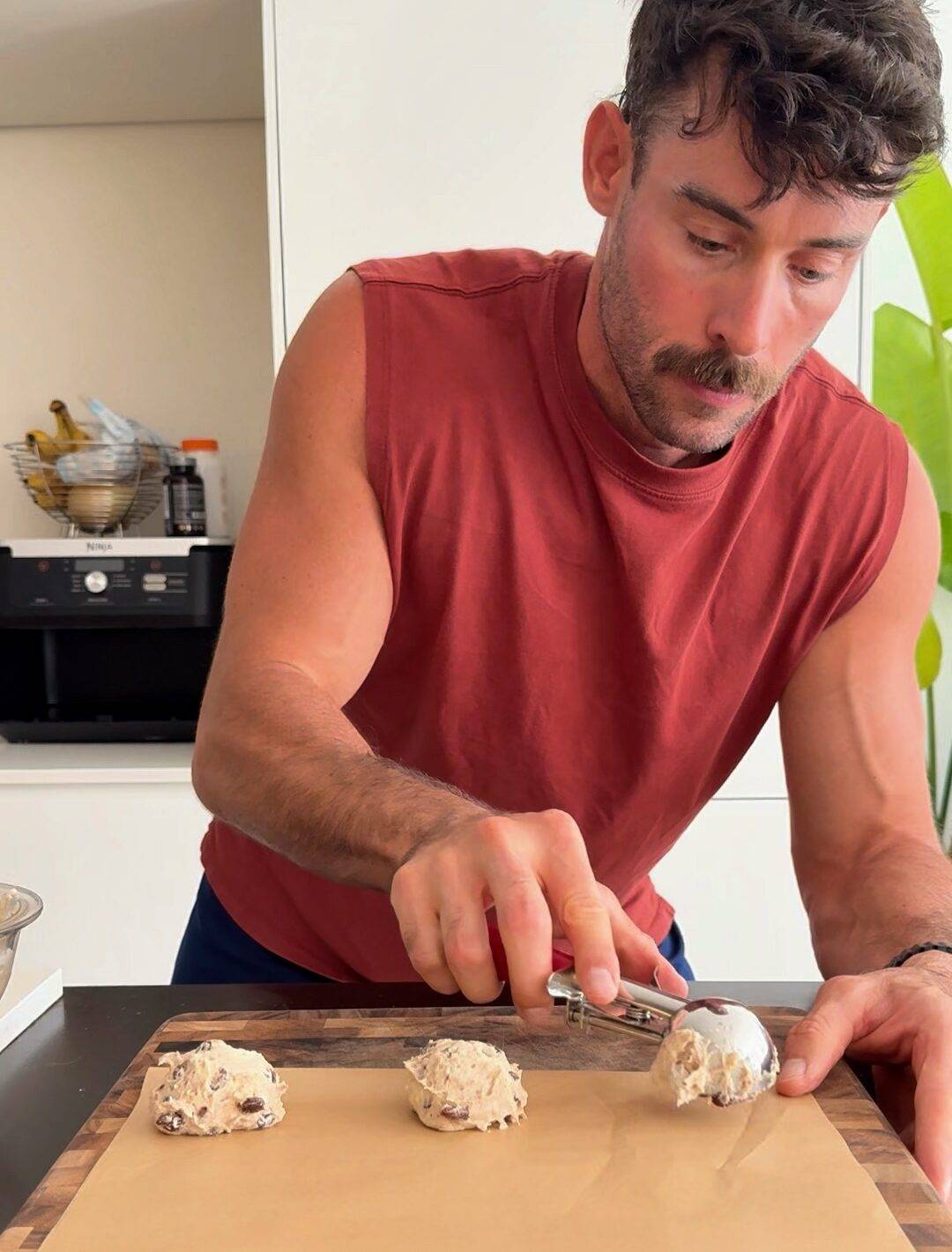Jacob preparing cinnamon raisin bagels