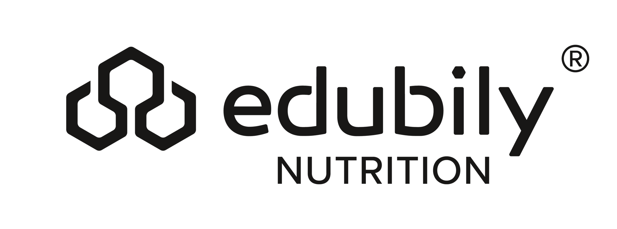 Logo of "edubily NUTRITION" featuring stylized geometric shapes next to the brand name.