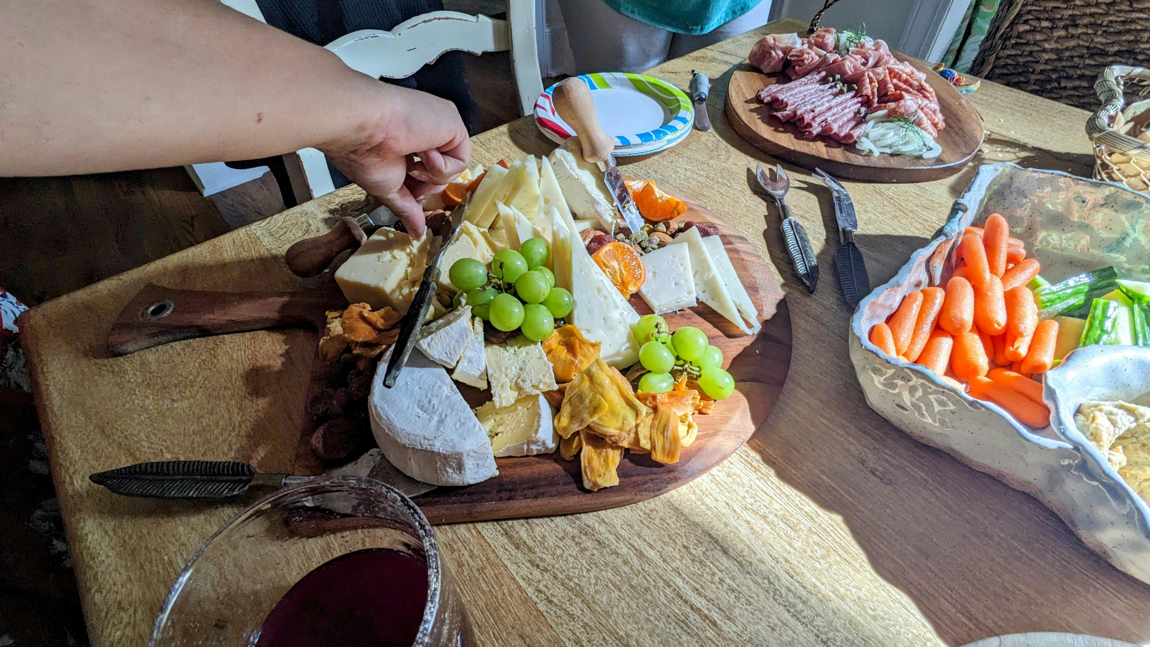 a table overflowing with charcuterie