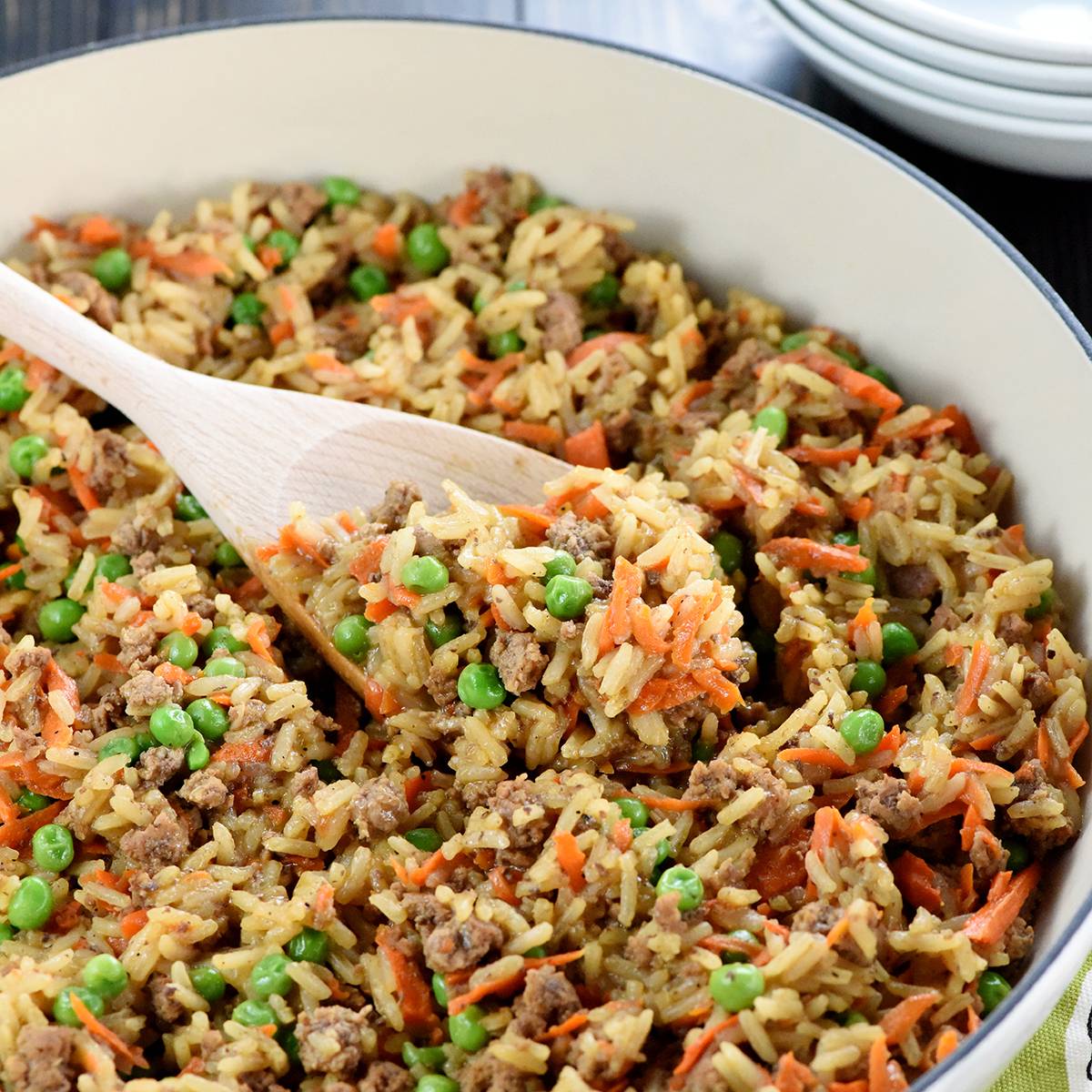 Asian ground beef and rice.