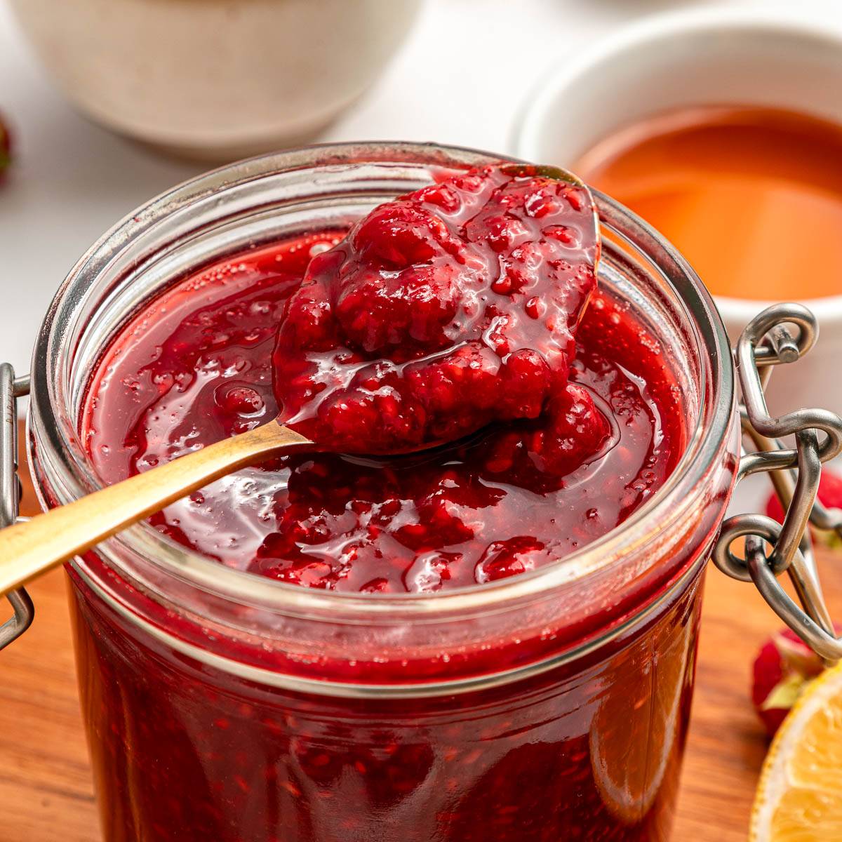 Raspberry compote.