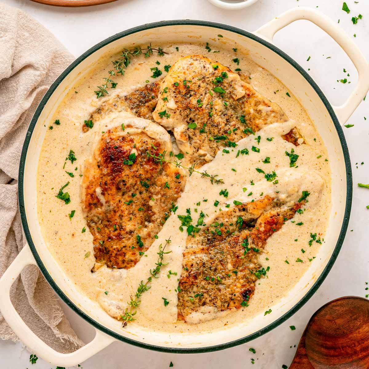 Creamy garlic parmesan chicken.