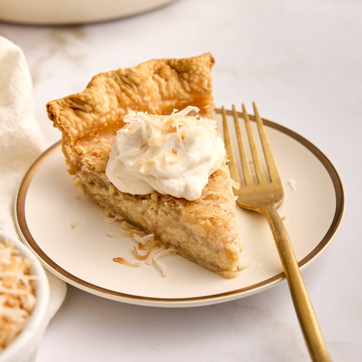 Coconut custard pie.