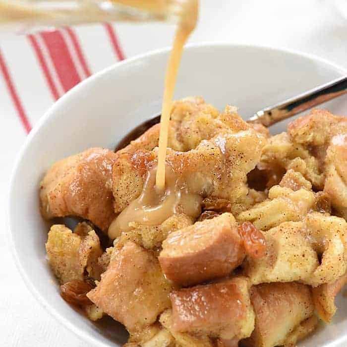 Slow Cooker Eggnog Bread Pudding