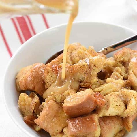 Slow Cooker Eggnog Bread Pudding