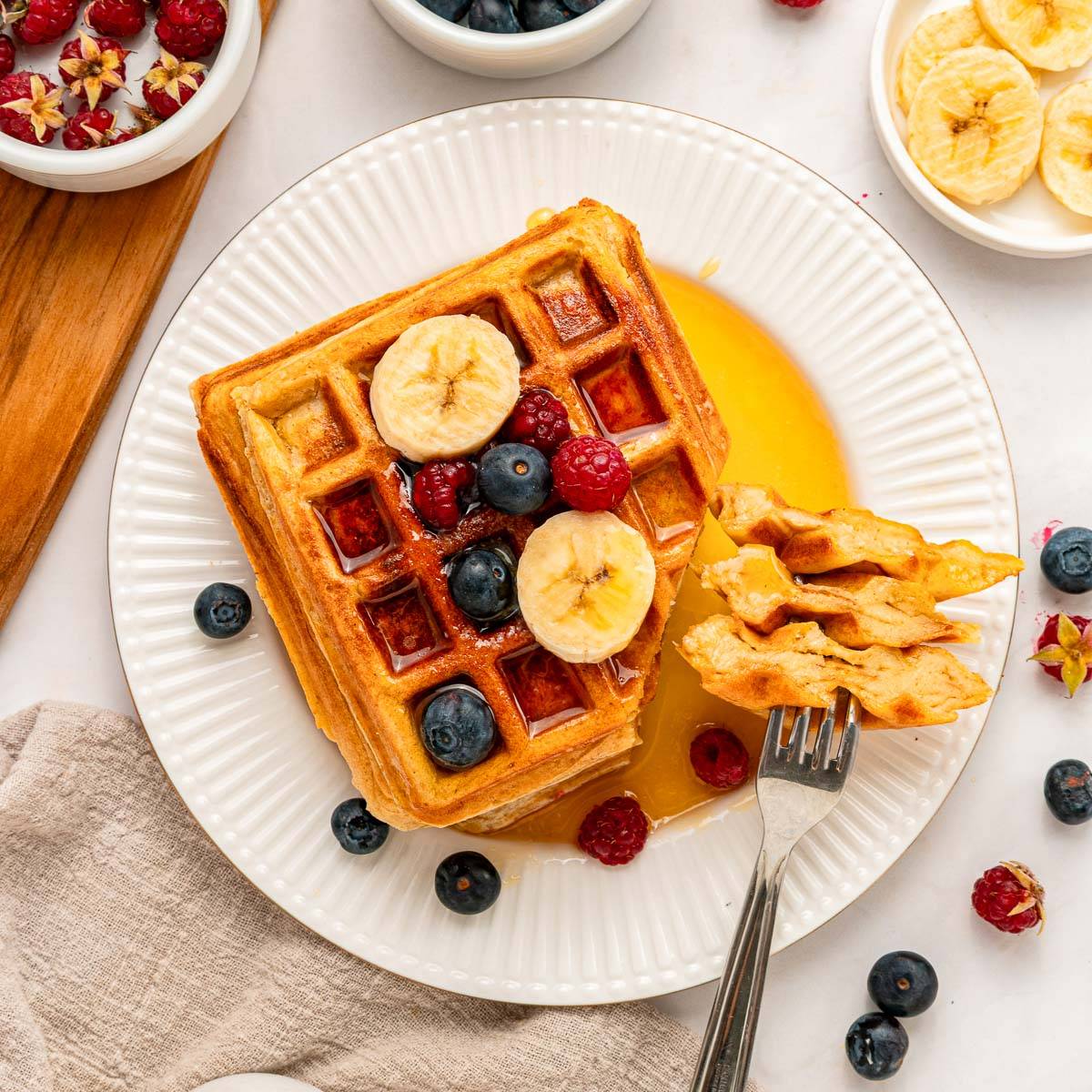 Cottage cheese waffles.