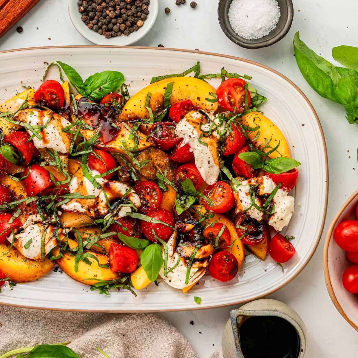 Peach burrata salad.