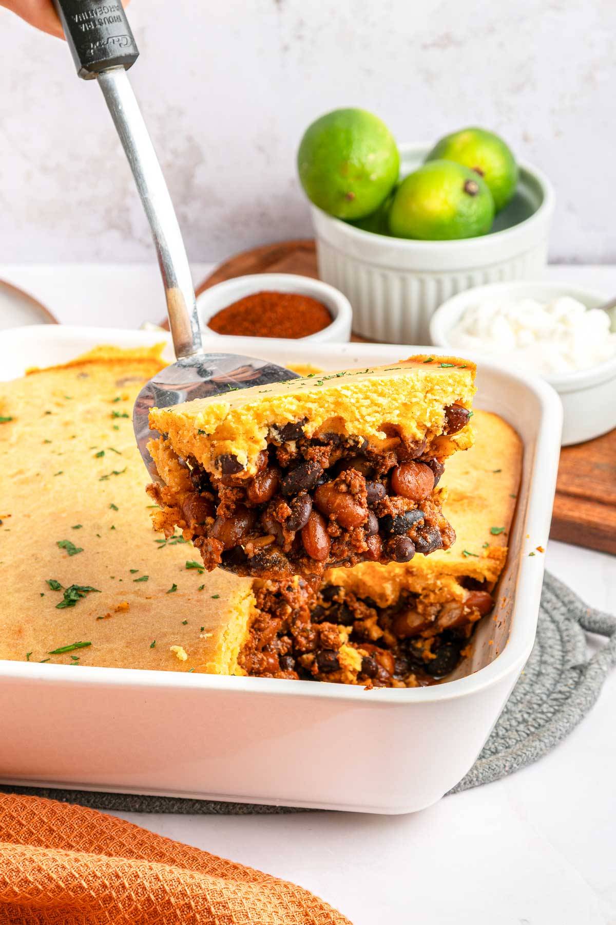 Chili cornbread casserole.