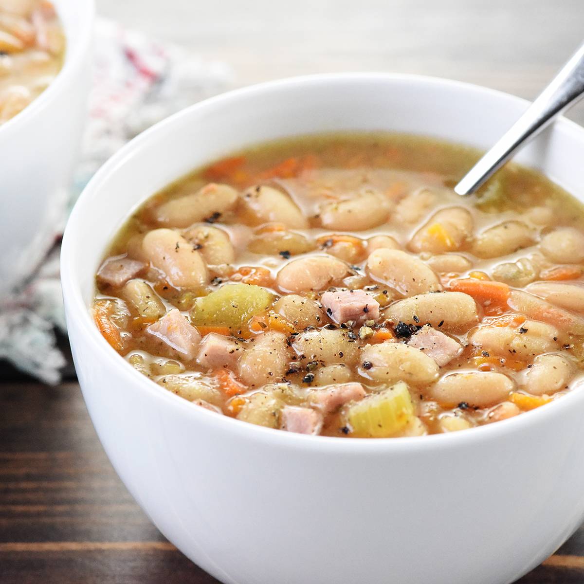 Slow cooker ham and bean soup.