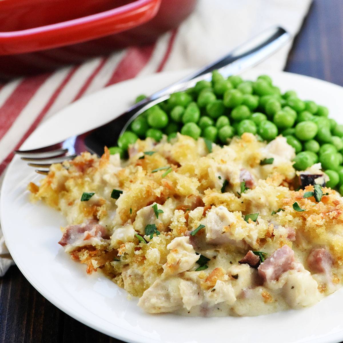 Chicken cordon bleu casserole.