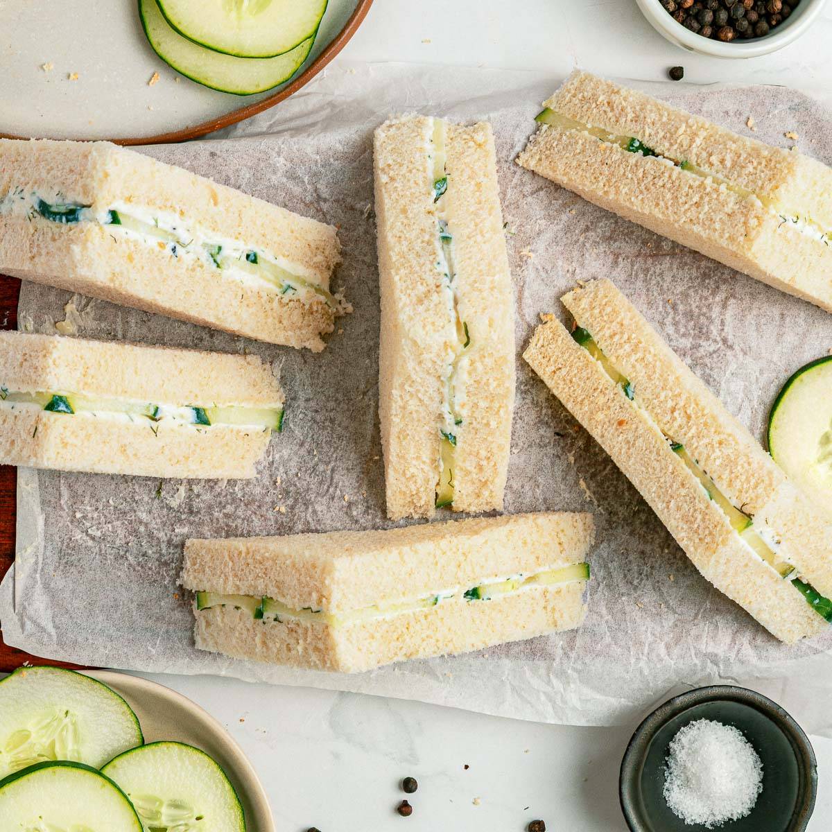 Cucumber tea sandwiches.