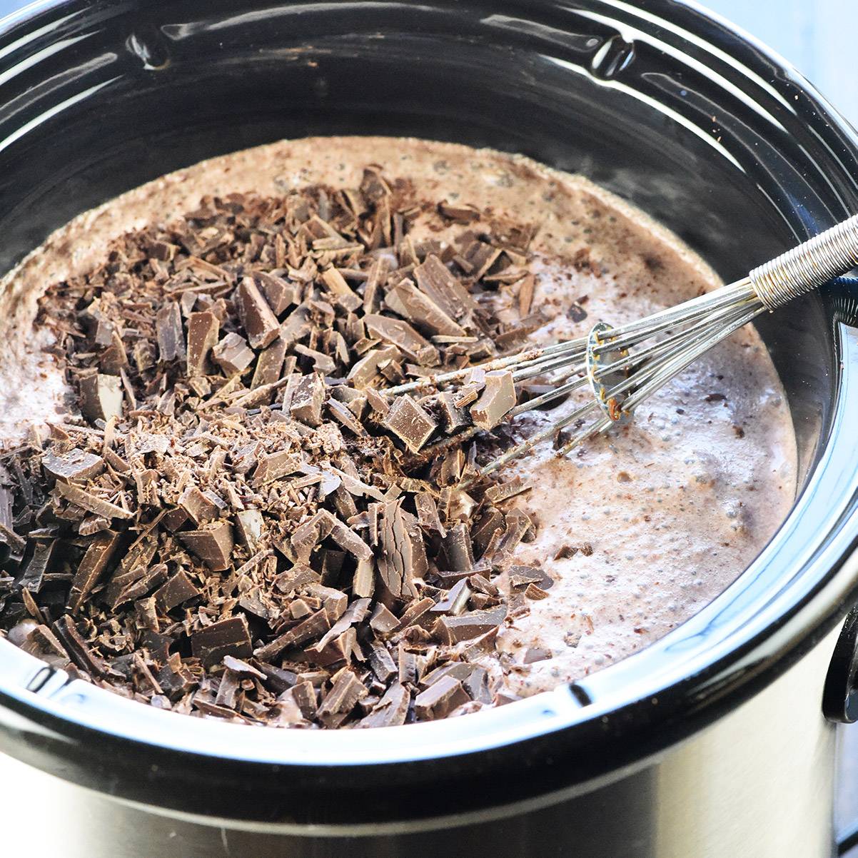 Slow cooker hot chocolate.