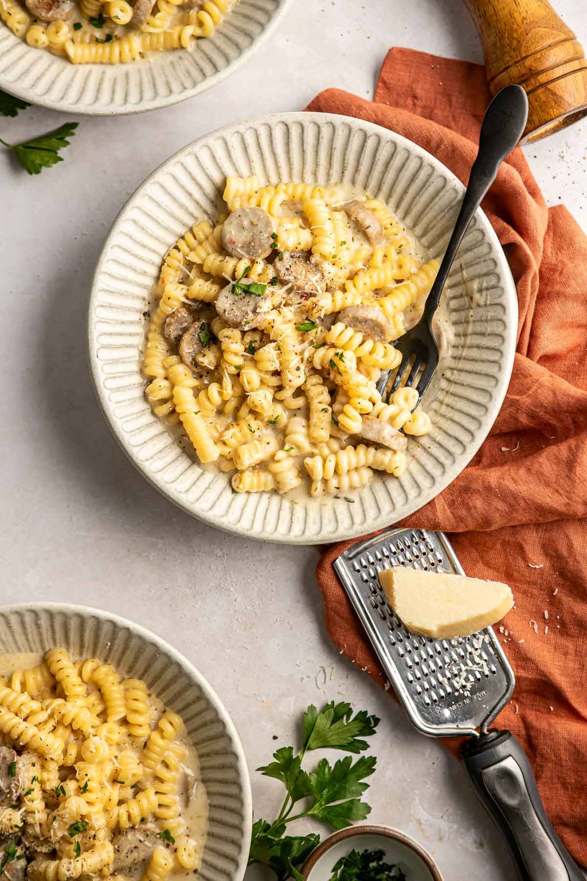 Chicken sausage pasta.