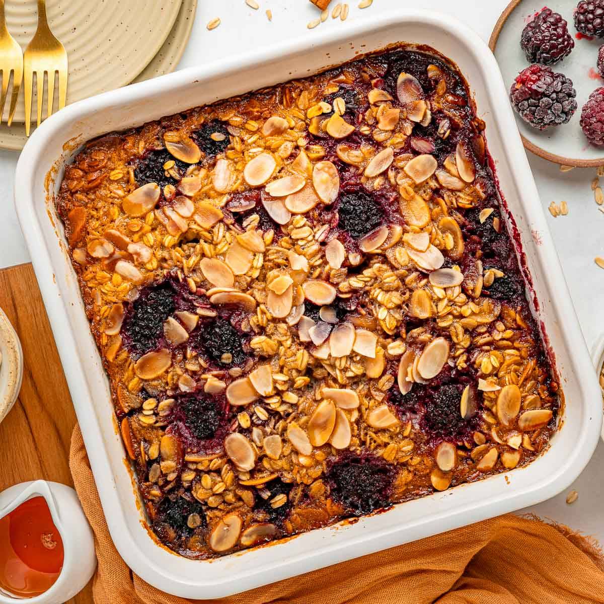 Baked blackberry oatmeal.