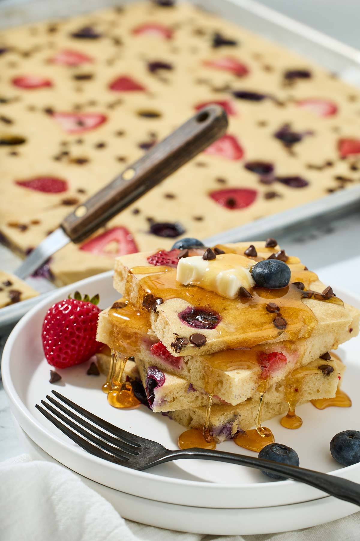 Sheet pan pancakes.